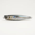 Foil mullet JigSkinz lure skin on a small stickbait, holographic finish, held in hand